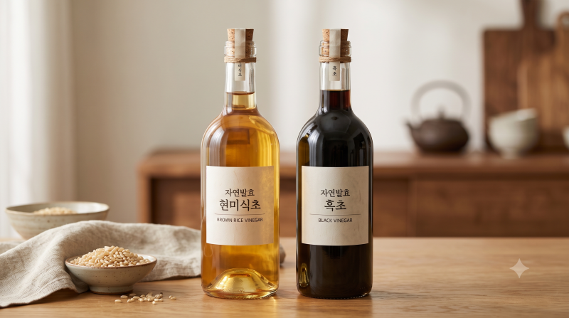 [천연 식초 1부 - 상] 피로 싹! 현미 식초·전통 흑초 효능 및 먹는 법 (ft. 무설탕 현미 식초 만....