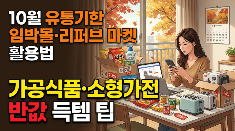 10월 유통기한 임박몰·리퍼브 마켓 활용법: 가공식품·소형가전 반값 득템 팁