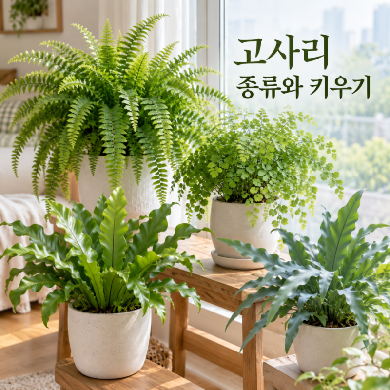 고사리 식물 종류 6가지와 키우는 방법, 물주기.햇빛.습도 관리