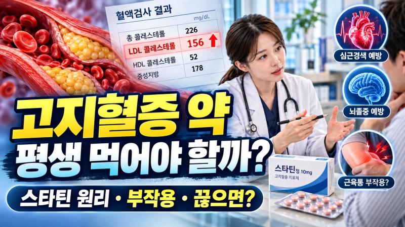 피검사 후 고지혈증 약 처방받으셨나요? 고지혈증 약(스타틴) 효과 & 주요 부작용 및 임의 중....