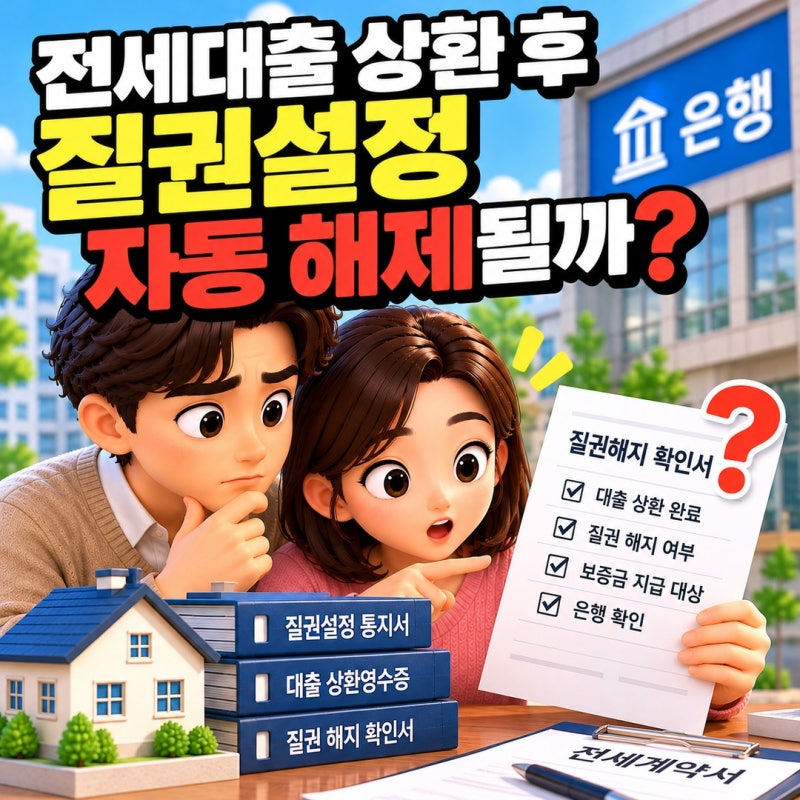 전세대출 상환 후 질권설정은 자동 해제될까? 집주인·세입자가 확인할 사항