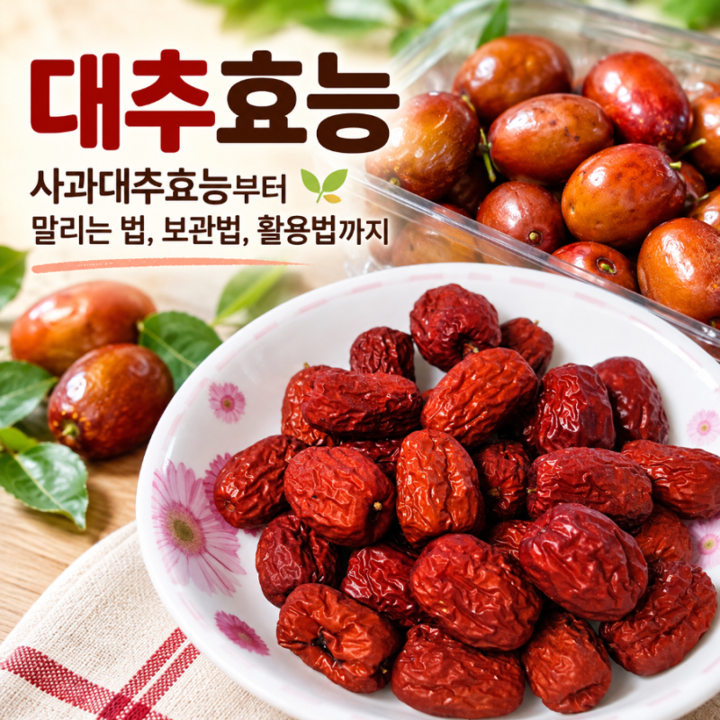 대추효능 총정리｜사과대추효능부터 말리는 법, 보관법, 활용법까지