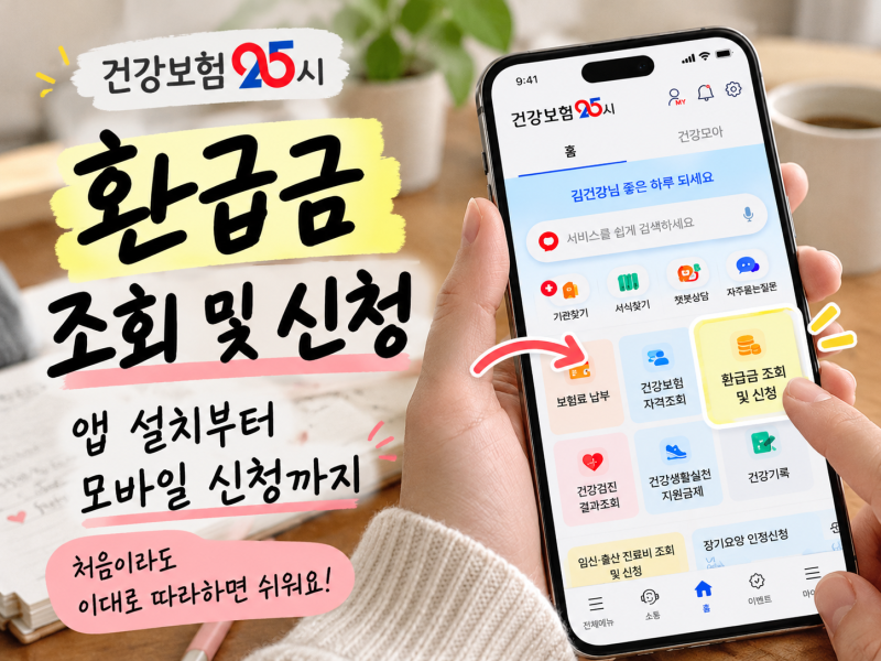 건강보험25시 환급금 조회 및 신청방법｜앱 설치부터 모바일 신청까지