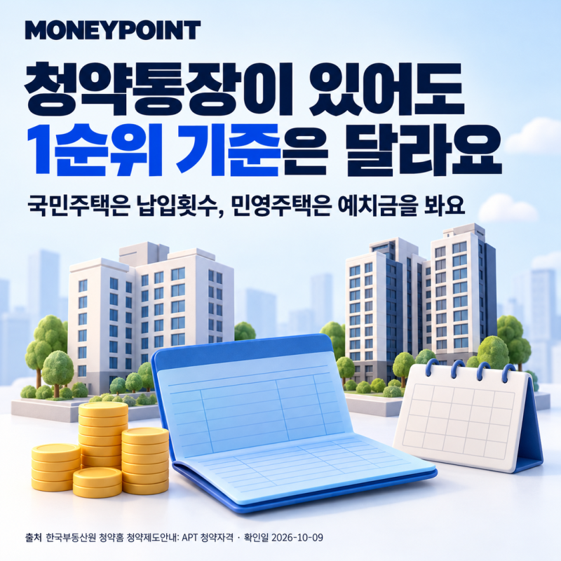주택청약 1순위 조건, 가입기간·납입횟수·예치금 기준 한눈에