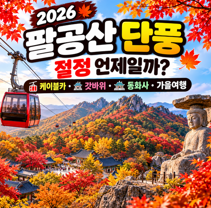 2026 팔공산 단풍 절정 언제일까? 케이블카·갓바위·동화사 가을여행