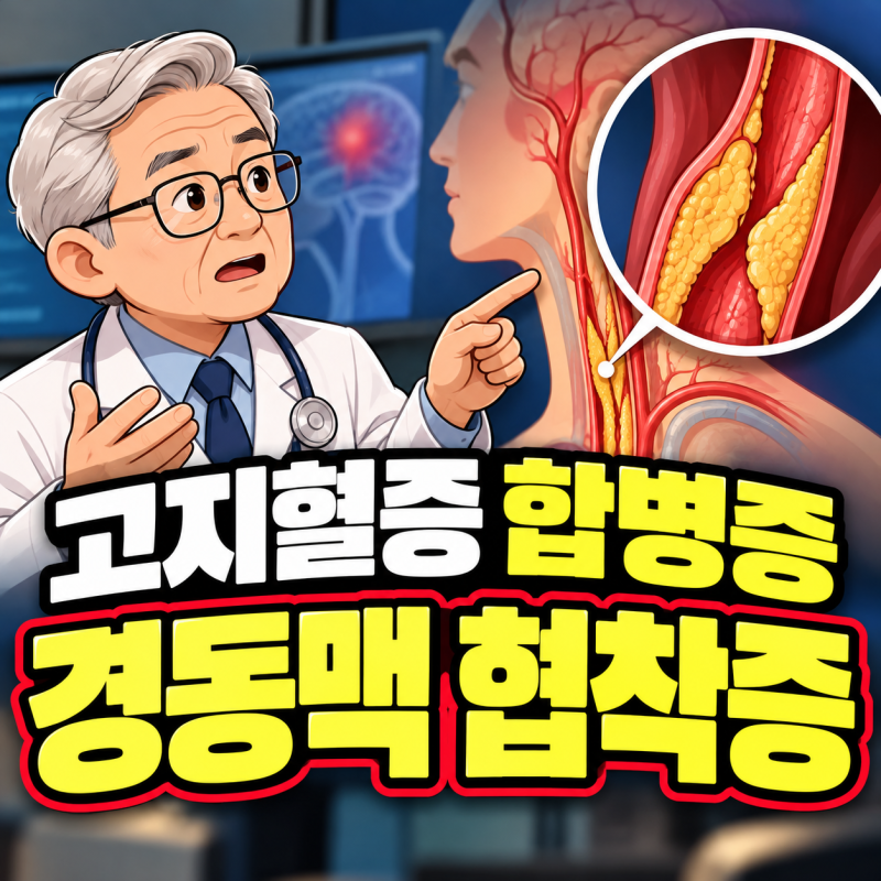 고지혈증 합병증 중 경동맥협착증 증상 치료 방법 이렇습니다