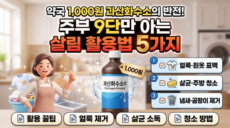 약국 1,000원짜리 과산화수소의 반전! 주부 9단만 아는 살림 활용법 5가지