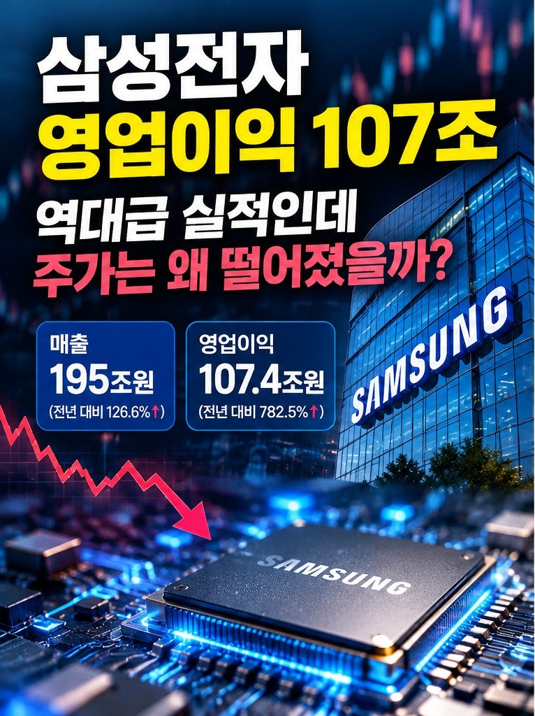 삼성전자 영업이익 107조 돌파! 역대급 실적인데 주가는 왜 떨어졌을까?