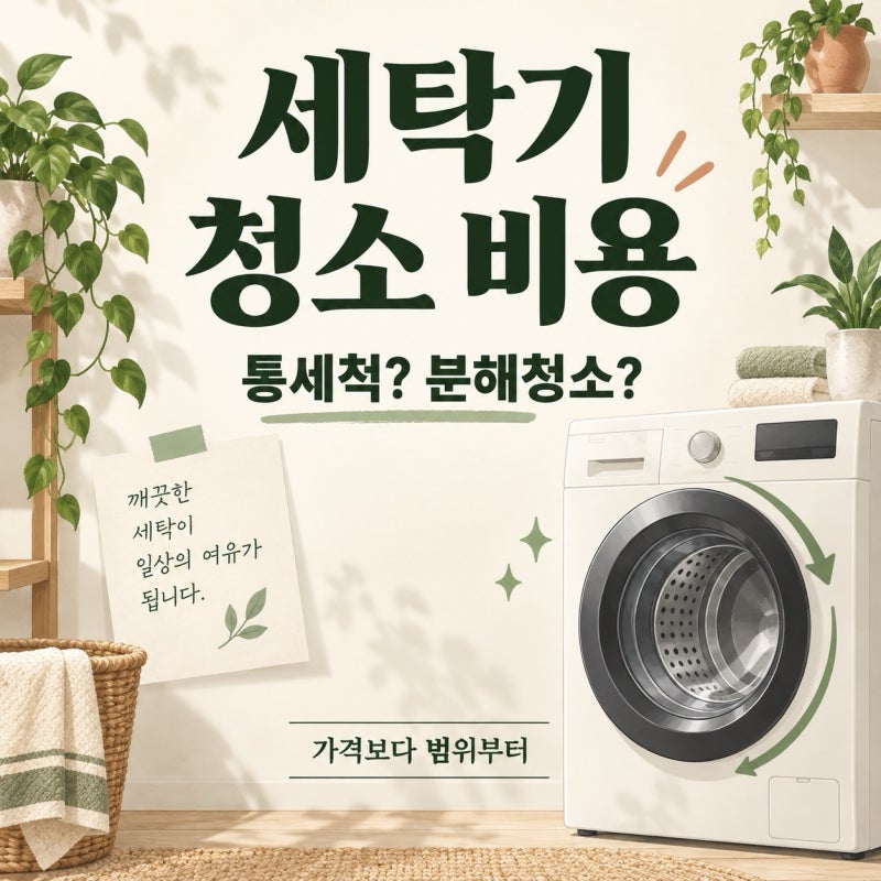 세탁기 청소 비용｜통돌이·드럼 가격과 분해청소 선택 기준