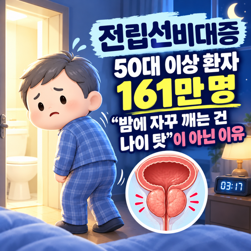 전립선비대증 50대 이상 환자 161만 명, "밤에 자꾸 깨는 건 나이 탓"이 아닌 이유