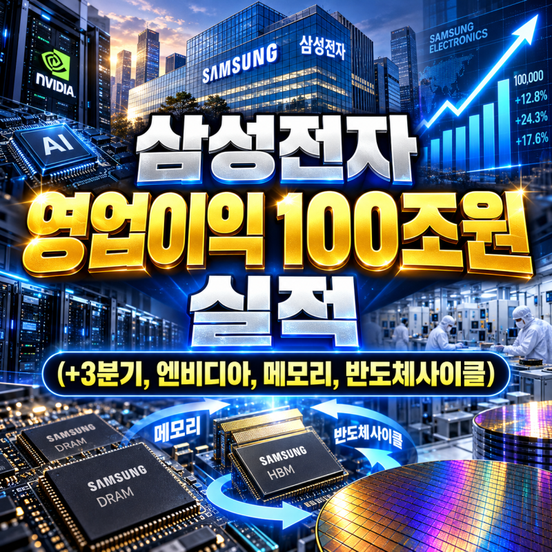 삼성전자 영업이익 100조원 실적(+3분기, 엔비디아, 메모리, 반도체사이클, HBM4)