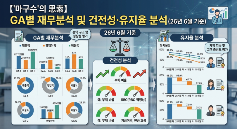 【'마구수'의 思索】 GA별 재무분석 및 건전성·유지율 분석(26년 6월 기준)