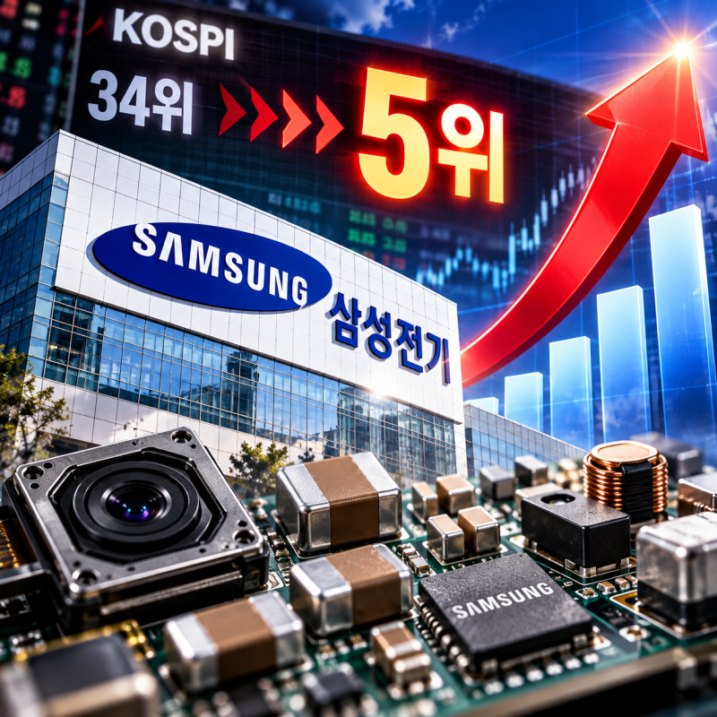 코스피 시총 34위 → 5위, 급등한 삼성전기 주가