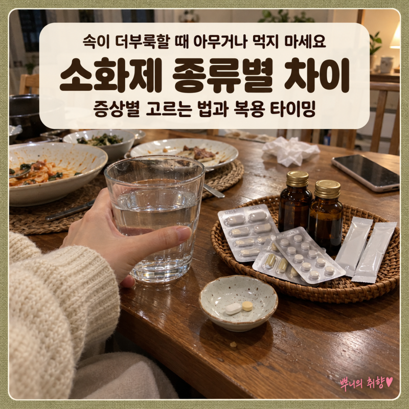 소화제 종류별 차이 총정리, 증상별 고르는 법과 식전 식후 복용 타이밍