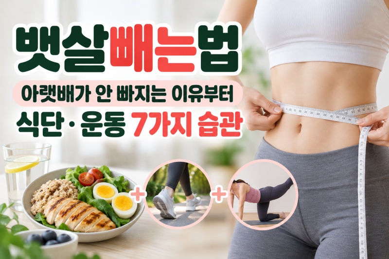 뱃살빼는법, 아랫배가 안 빠지는 이유부터 식단·운동 7가지 습관