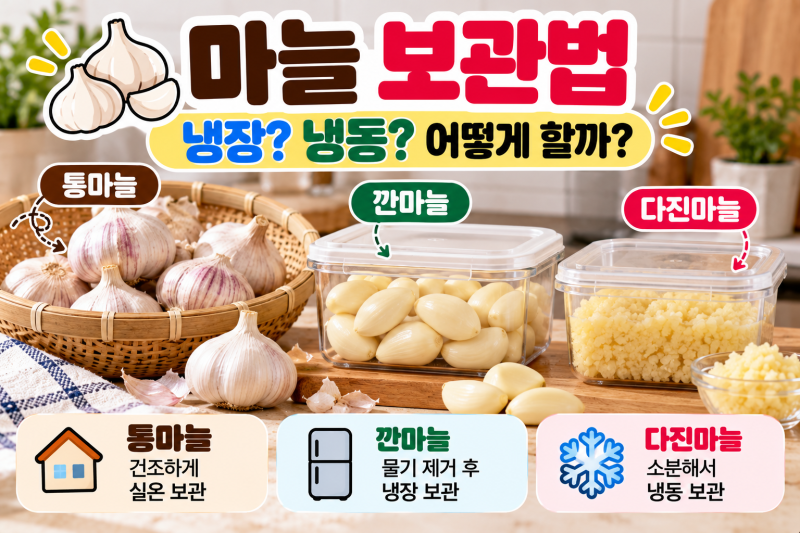 마늘 보관법, 통마늘·깐마늘·다진마늘 냉장·냉동 어떻게 할까?