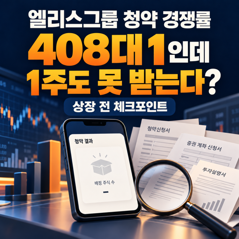 엘리스그룹 청약 경쟁률 408대 1인데 1주도 못 받는다? 상장 전 체크포인트