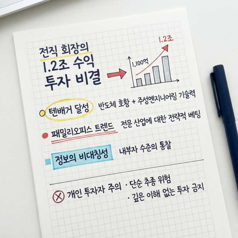 1100억 투자해 1.2조 수익 낸 전직 회장의 주식 투자 비결은 무엇일까