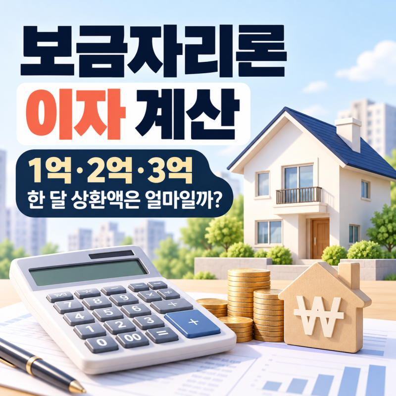 보금자리론 이자 계산｜1억·2억·3억 한 달 상환액은 얼마일까?