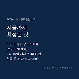 SK하이닉스 주주환원 발표, 10월 말에 나올까