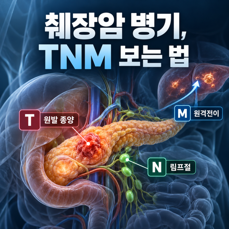 2026년 AJCC 8판 기준｜췌장암 병기 TNM 보는 법: T·N·M 뜻과 1기·2기·3기·4기 구분