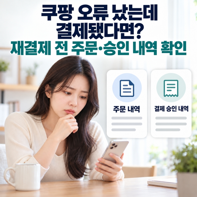 쿠팡·쿠팡이츠 접속 장애, 오류 났는데 결제됐다면? 주문 확인·중복 결제·취소 확인 순서