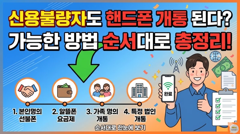 신용불량자도 핸드폰 개통 된다? 가능한 방법 순서대로 총정리