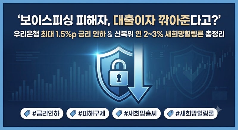 보이스피싱 피해자 금융지원 총정리! 대출 금리 인하 & 저금리 지원 상품 안내(우리은행 등)