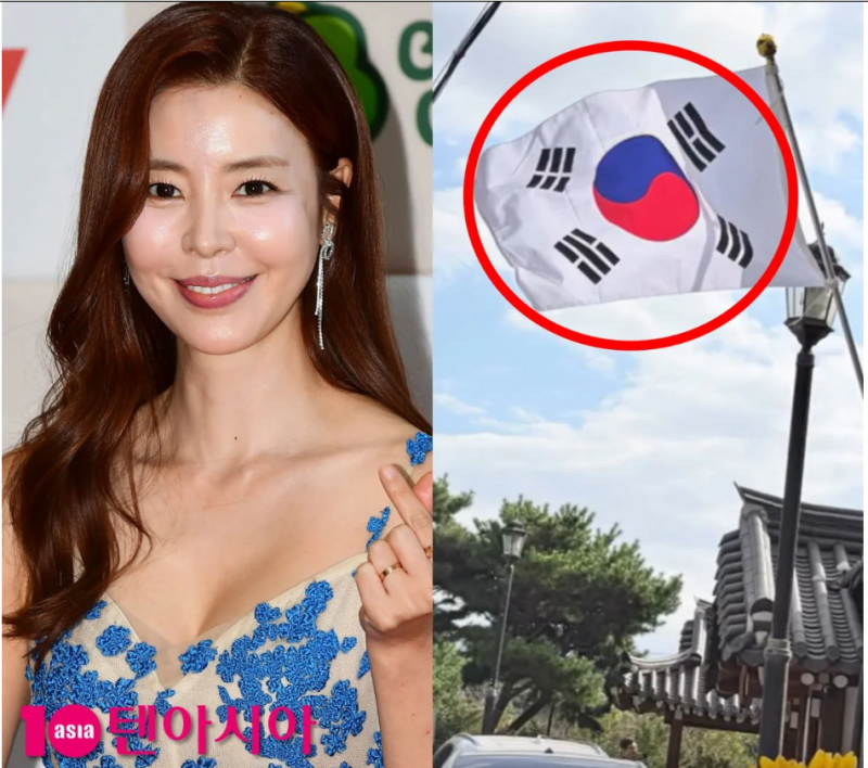 "한글날인데 태극기가 왜 거꾸로? .." 김규리 카페 뒤집힌 태극기 게양 논란