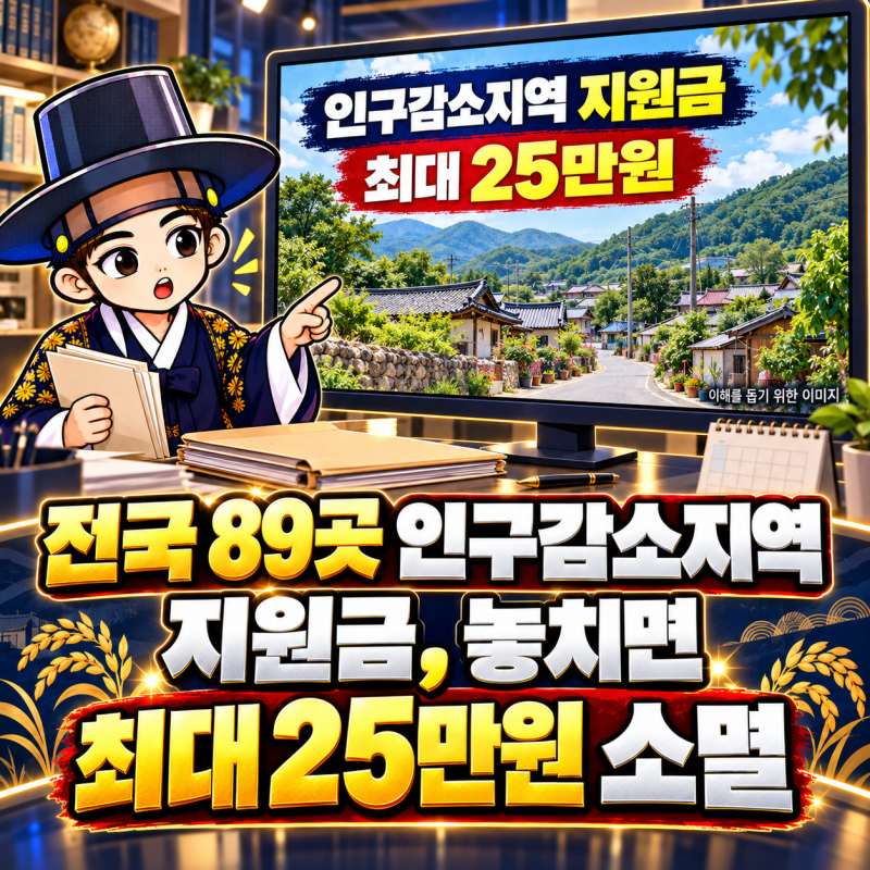 전국 89곳 인구감소지역 지원금, 놓치면 최대 25만원 소멸
