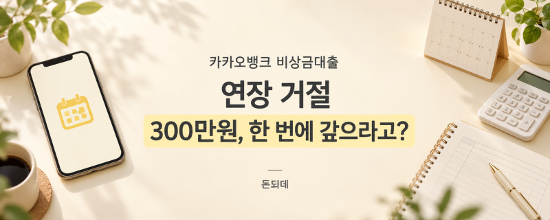카카오뱅크 비상금대출 연장 거절, 이자 잘 냈는데 300만원 한 번에 갚으라고?