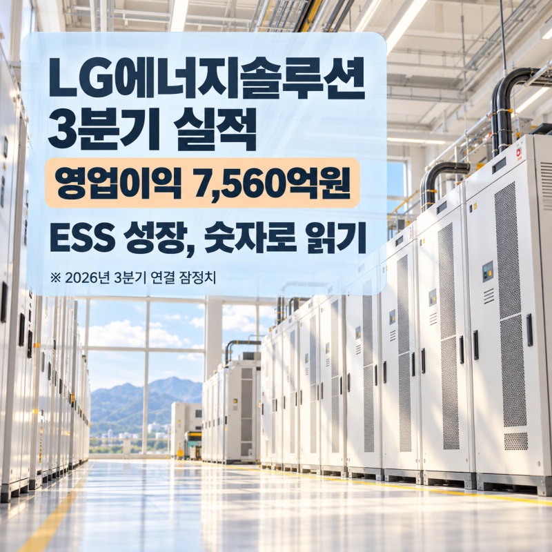 LG에너지솔루션 3분기 실적, 영업이익 7560억원과 ESS 성장 읽는 법