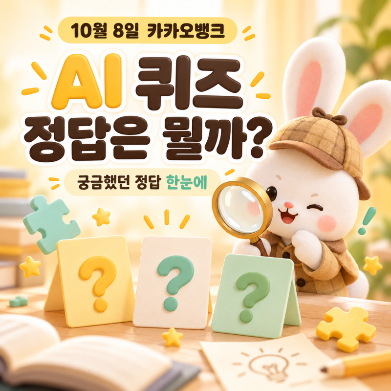 10월 8일 카카오뱅크 AI 퀴즈 정답 모음