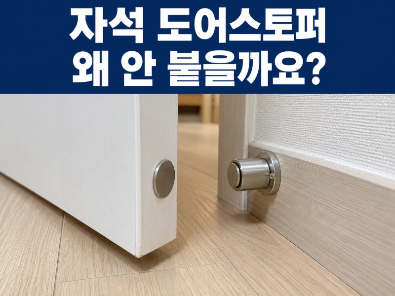 자석 도어스토퍼가 문을 잡지 못할 때, 자석 교체 전에 확인할 부분