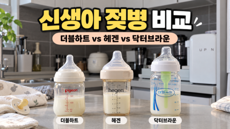 [신생아 젖병 비교] 더블하트 vs 헤겐 vs 닥터브라운｜가격보다 중요한 차이, 첫 젖병은 뭘 사....