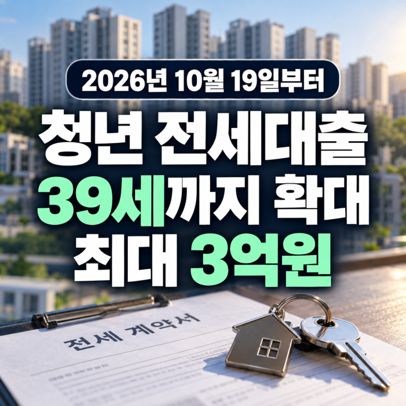 청년 전세대출 최대 3억까지? 10월 19일부터 달라지는 조건 총정리