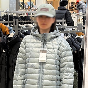 노스페이스 우먼스 칼릭스 다운자켓 블랙 vs 메탈그레이, 163cm 55사이즈 M·L 착용 후기