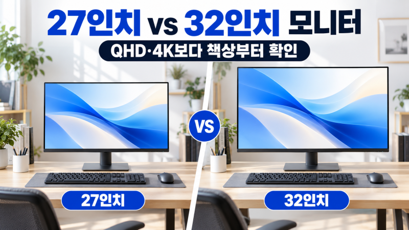 27인치 32인치 모니터 차이, QHD ·4K보다 먼저 확인할 것