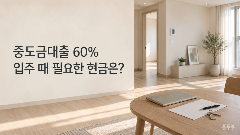 [청약 해석] 중도금대출 60%, 잔금 30%만 준비하면 될까요?