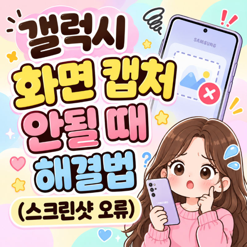 ❤️ 갤럭시 화면 캡처 안될 때 해결법 (스크린샷 오류 원인부터 설정까지 총정리)