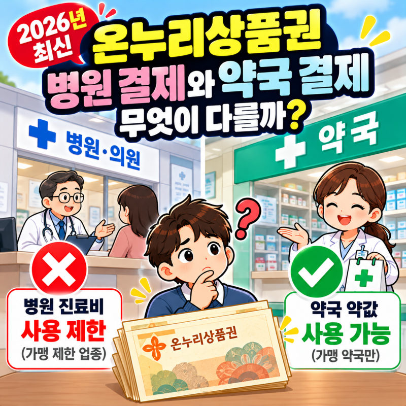 [2026 최신] 온누리상품권 병원 결제와 약국 결제 차이｜진료비는 안 되고 약값은 될까?