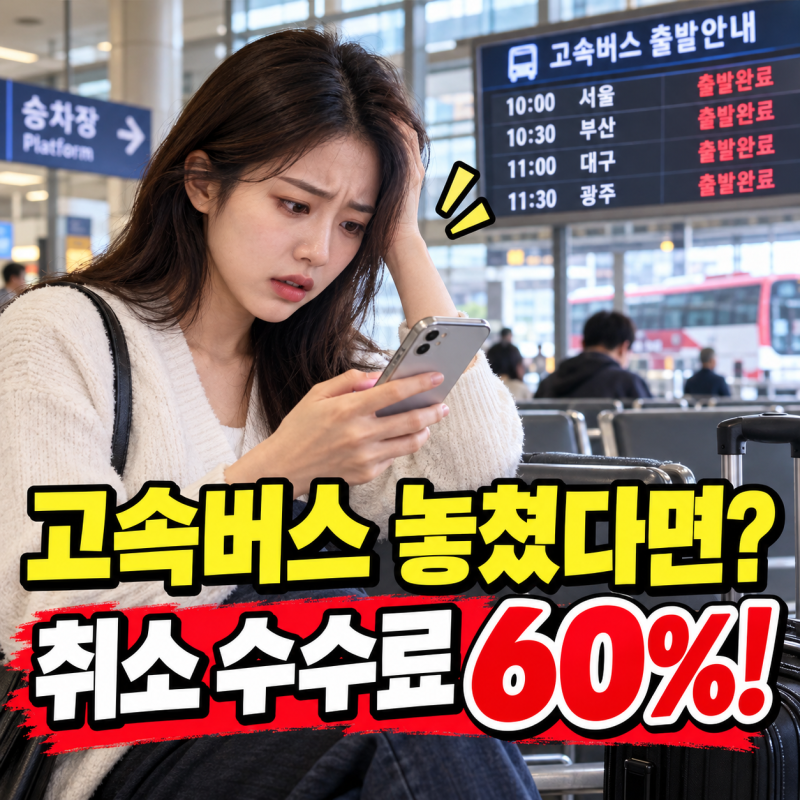 고속버스 취소 수수료 2026, 출발 전·후 환불금 얼마나 남을까?