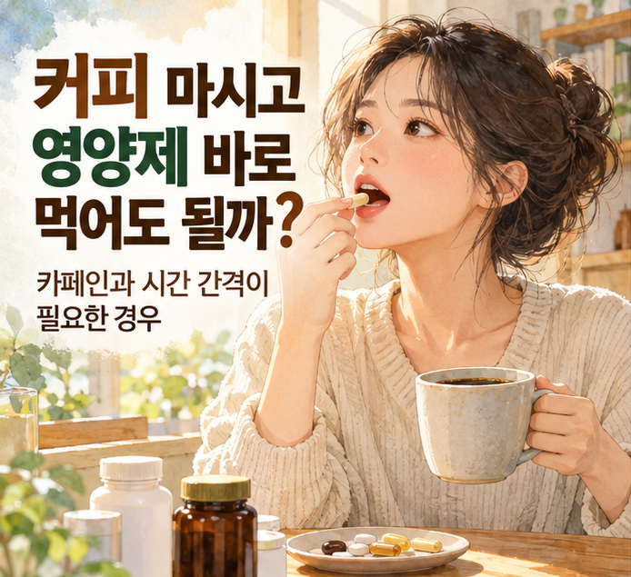커피 마시고 영양제 바로 먹어도 될까? 카페인과 시간 간격이 필요한 경우
