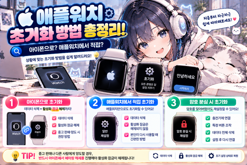 애플워치 초기화 방법 총정리, 아이폰 없이도 가능할까? 중고 판매 전 필수 확인