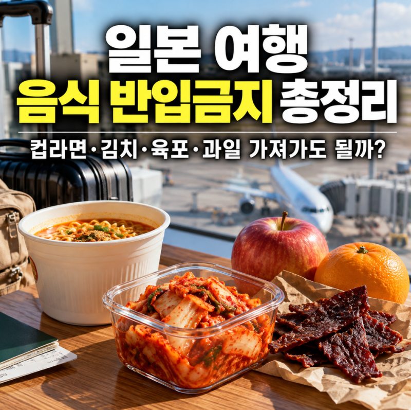 일본 여행 음식 반입금지 총정리｜컵라면·김치·육포·과일 가져가도 될까?