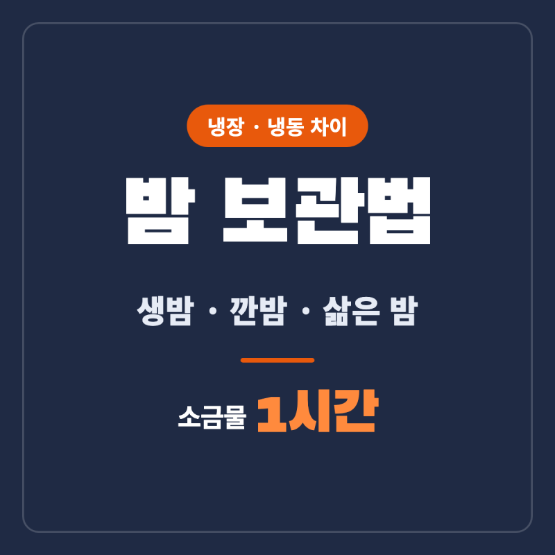 밤 보관법 생밤·깐밤·삶은 밤 냉장 냉동 차이, 소금물 1시간 손질부터