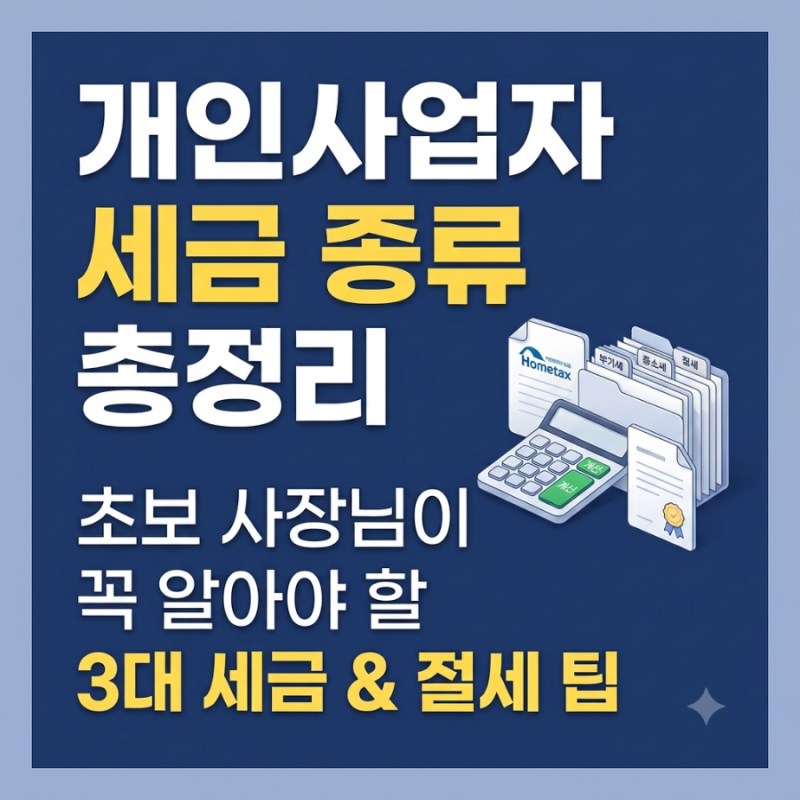 [개인사업자 세금 종류 총정리｜처음 사업을 시작할 때 알아야 할 세금 핵심 가이드]