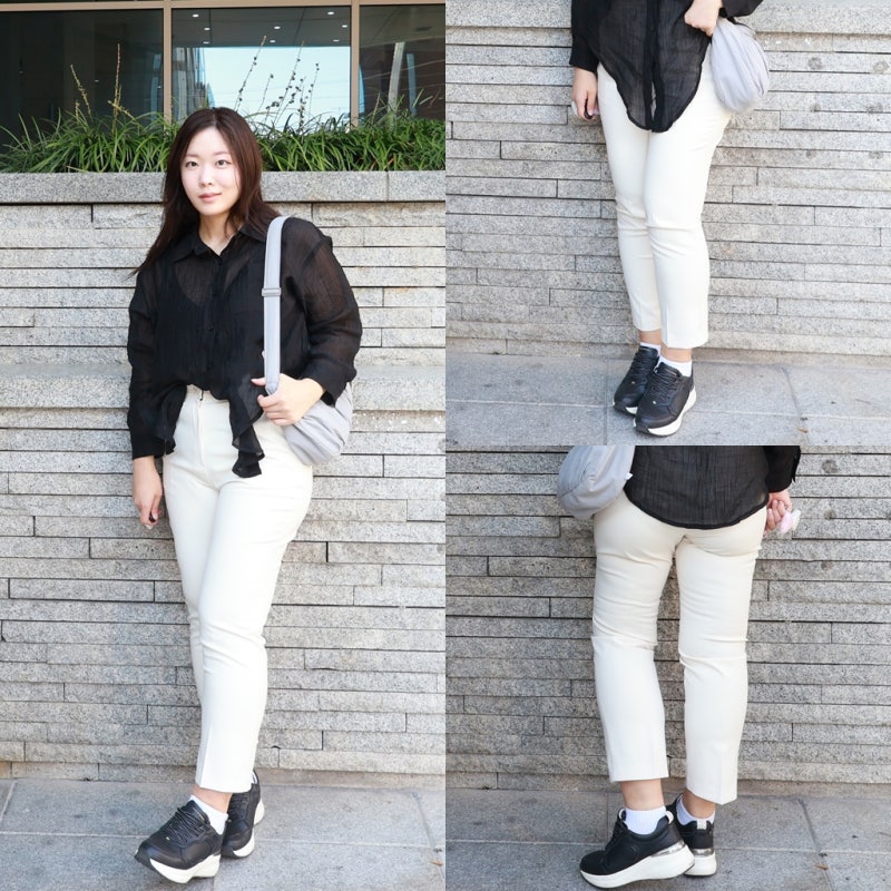 마지아룩 여성일자슬랙스 편안함 핏 다 잡은 데일리룩 여성밴딩팬츠추천해요