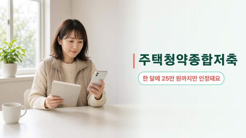 주택청약종합저축 월 25만 원 인정, 1순위와 소득공제는 어떻게 따지나요?
