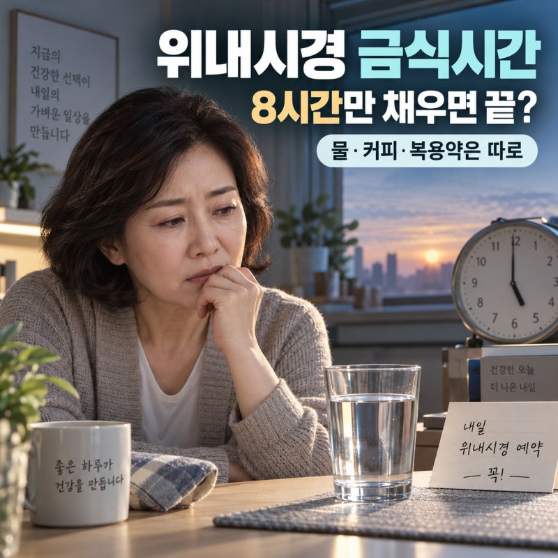 위내시경 금식시간, 물 한 모금 마셨다면? 8시간만 세면 놓치는 것